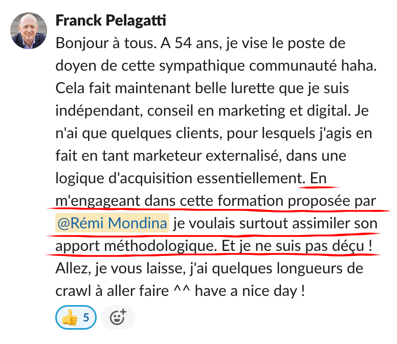 Échange dans la communauté Réussir Son SEO