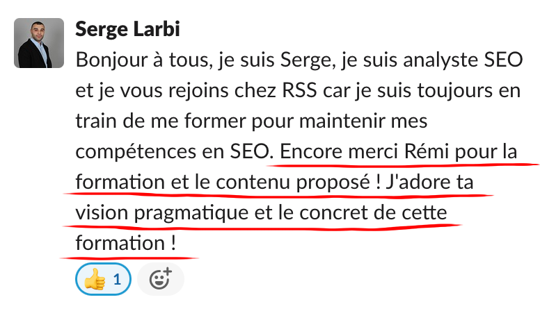 Échange dans la communauté Réussir Son SEO