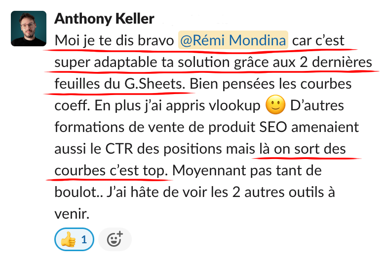 Échange dans la communauté Réussir Son SEO