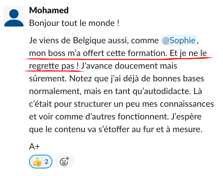 Échange dans la communauté Réussir Son SEO